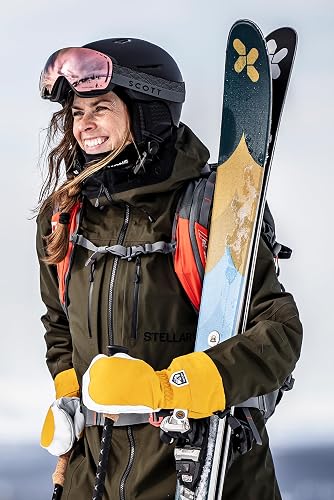 Hestra Women's Heli Ski Female Mitt, Leather Snow Mitten for